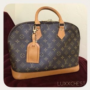 Authentic Louis Vuitton Alma PM and Luggage tag.